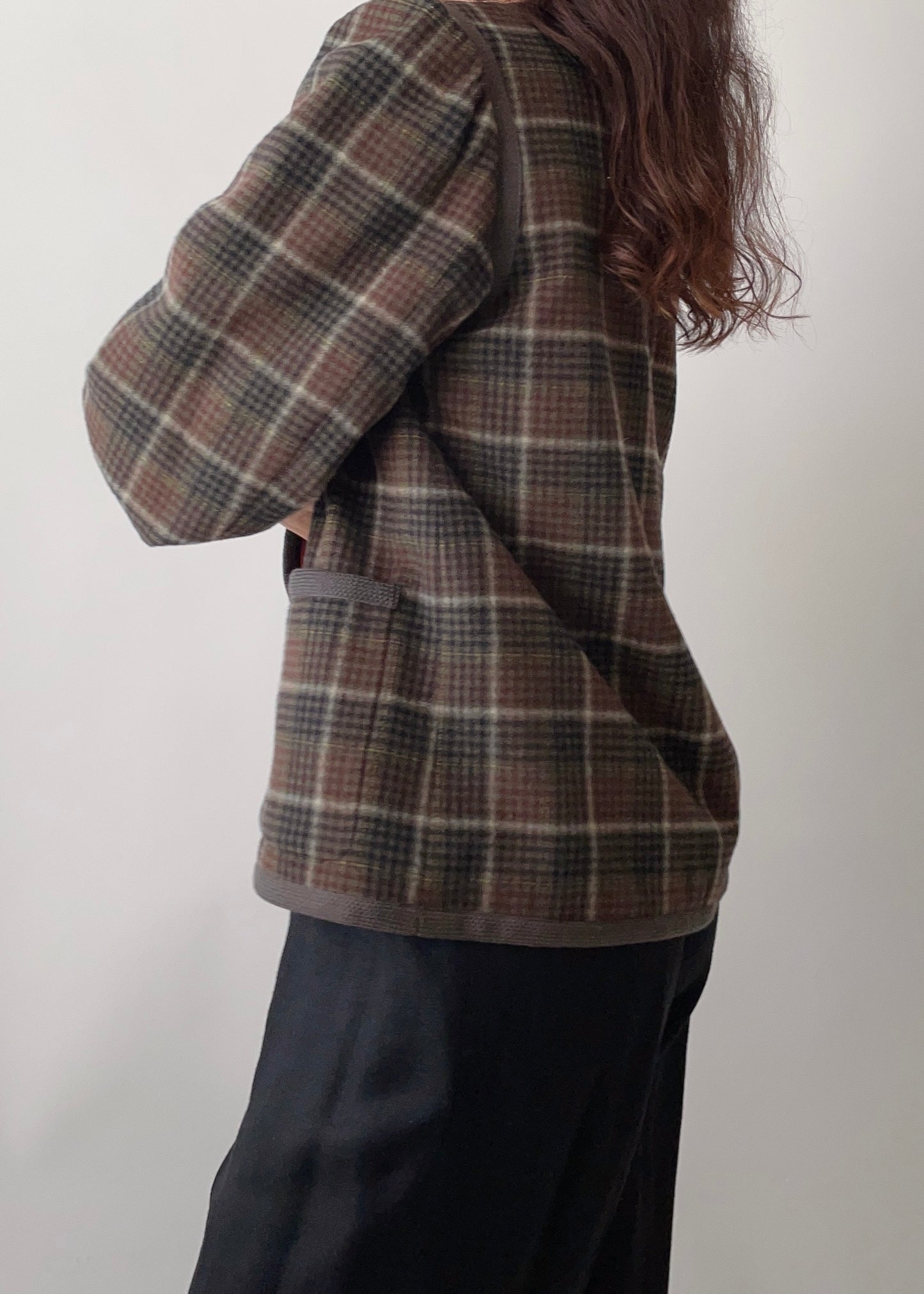 Vintage YSL Green Wool Plaid Jacket