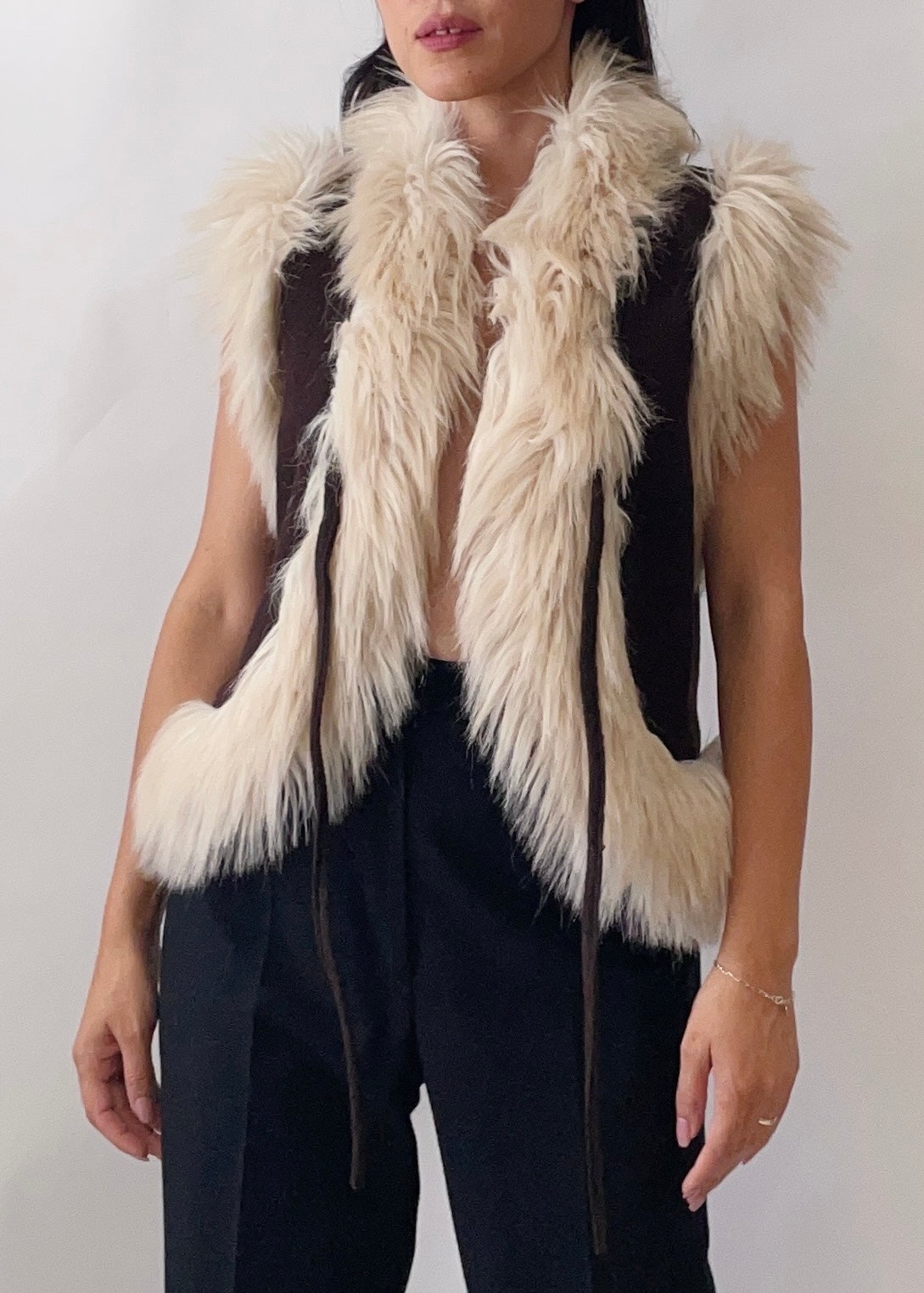 Vintage Moschino Jeans Faux Fur Vest