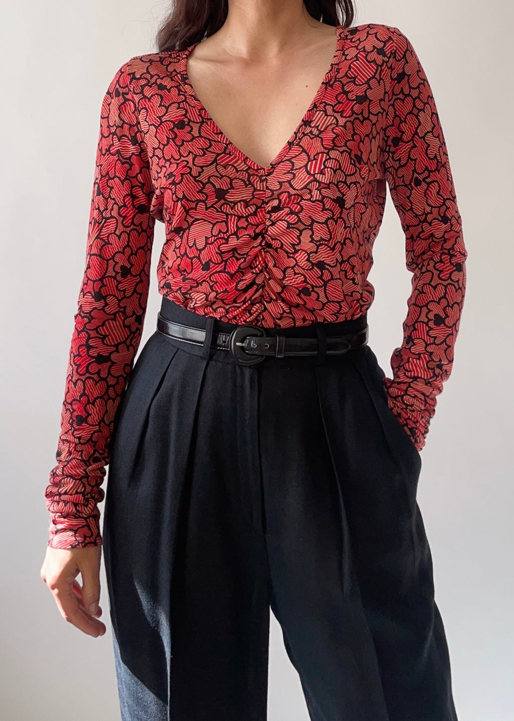 Vintage Anna Molinari Flower Low Back Top