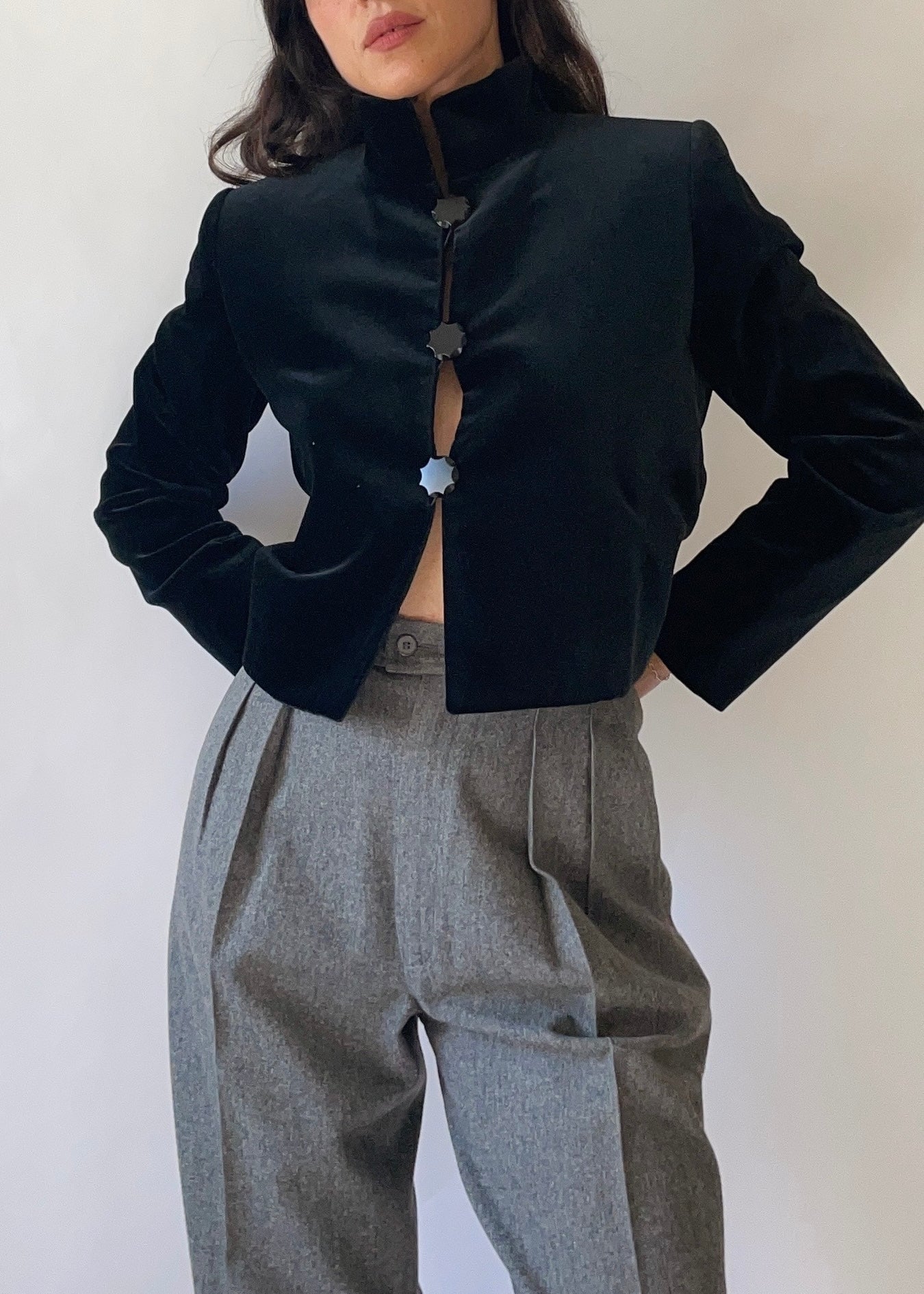 Vintage Yves Saint Laurent Velvet Cropped Jacket