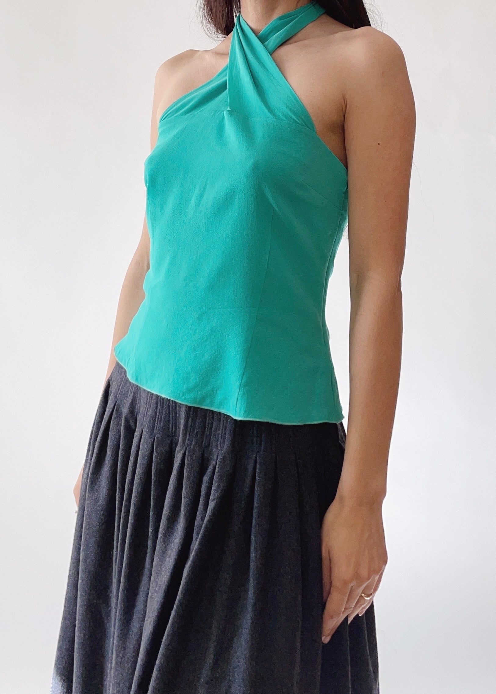 Vintage Moschino Silk Halter Top