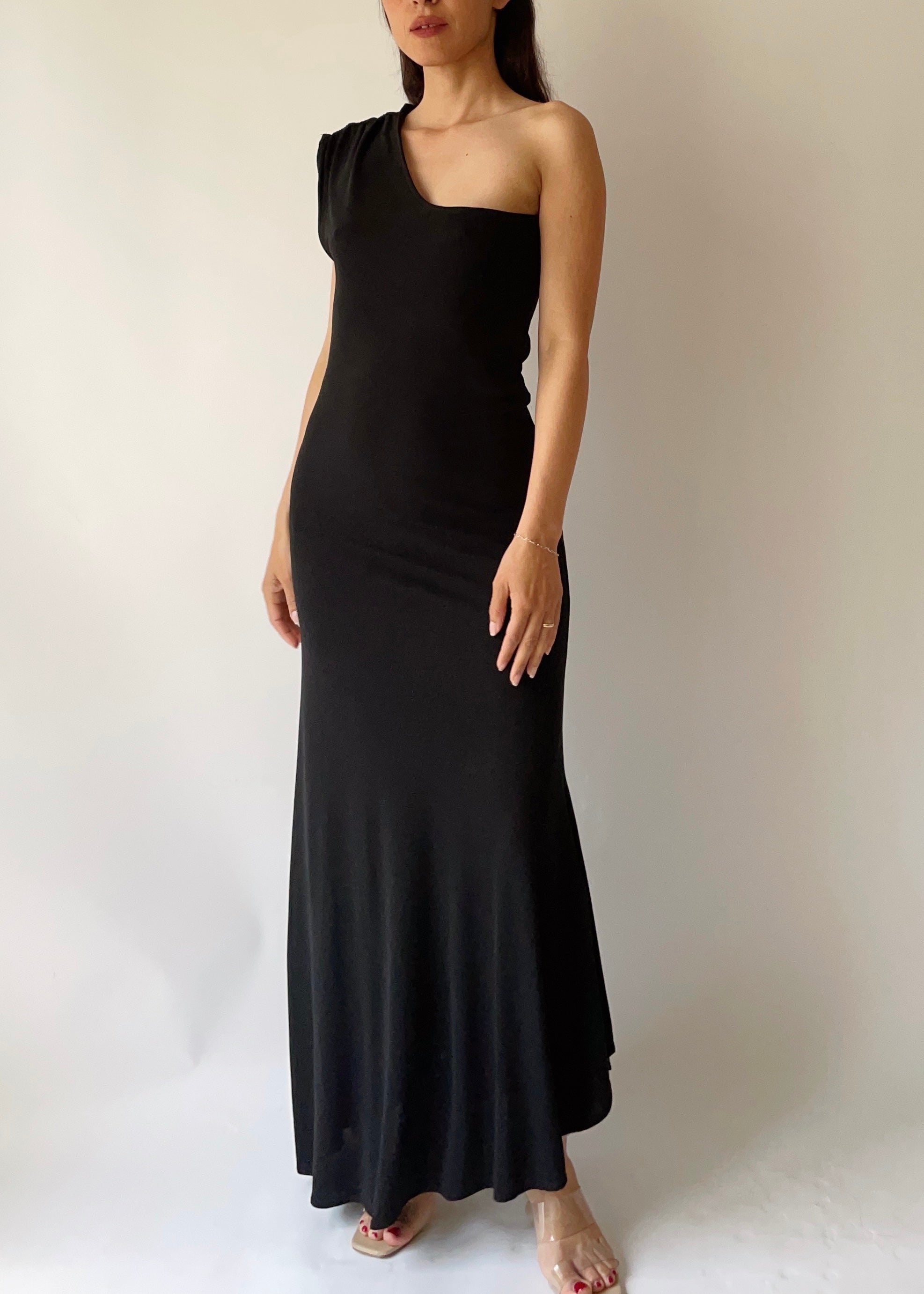 Vintage French Asymmetrical Long Dress