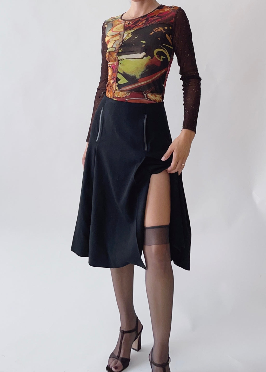 Vintage Prada Wool Skirt With Pockets