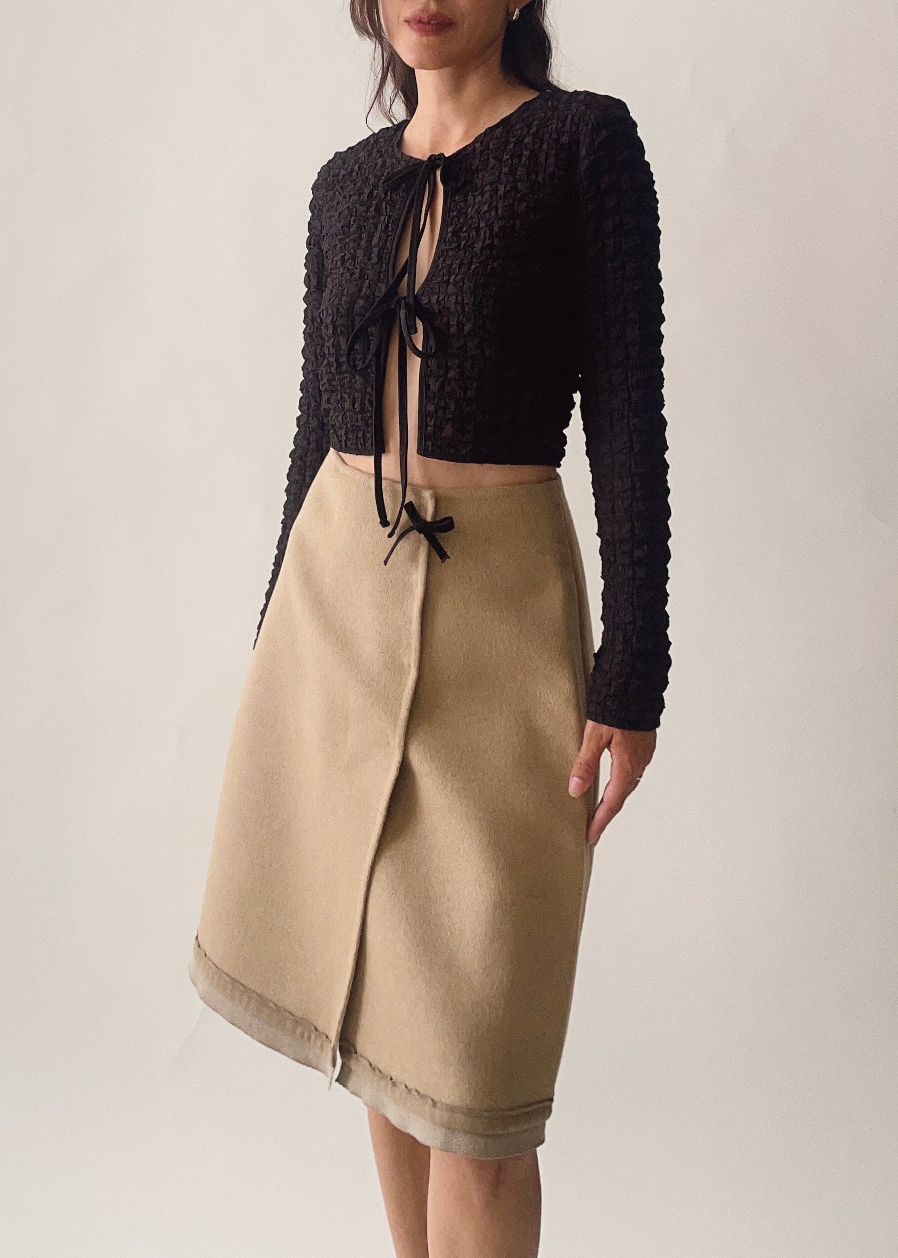 Prada Wool Angora Bow Skirt