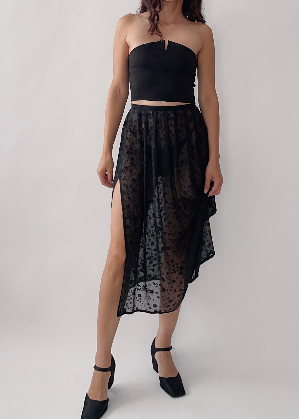 1990s Giorgio Armani Silk Chiffon Skirt