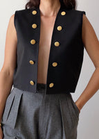 Vintage YSL Black Cropped Vest