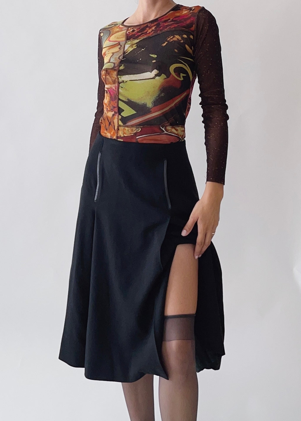 Vintage Prada Wool Skirt With Pockets