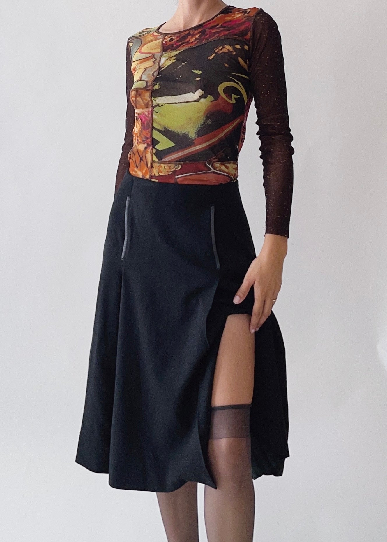 Vintage Prada Wool Skirt With Pockets