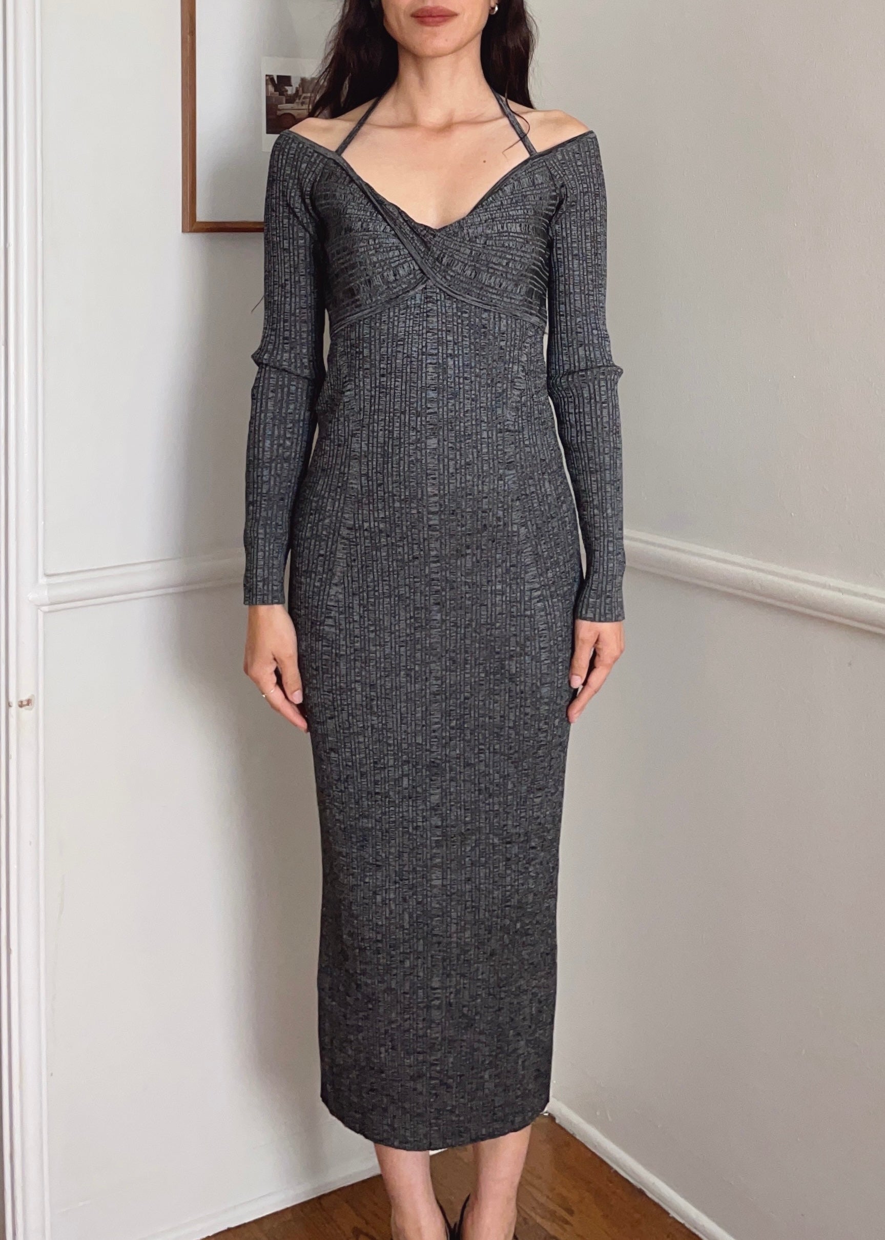 Moschino Halter Knit Long Dress