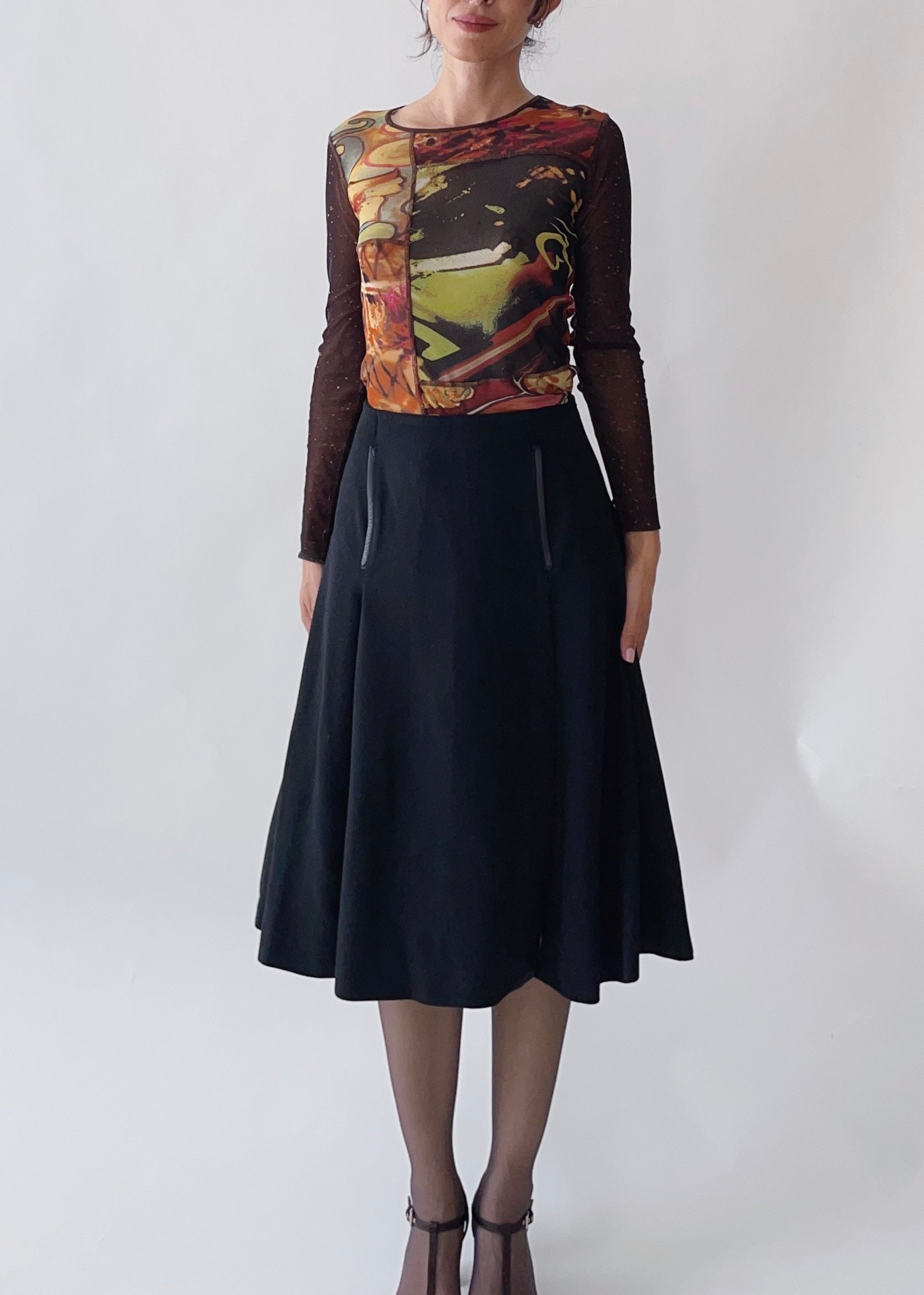 Vintage Prada Wool Skirt With Pockets