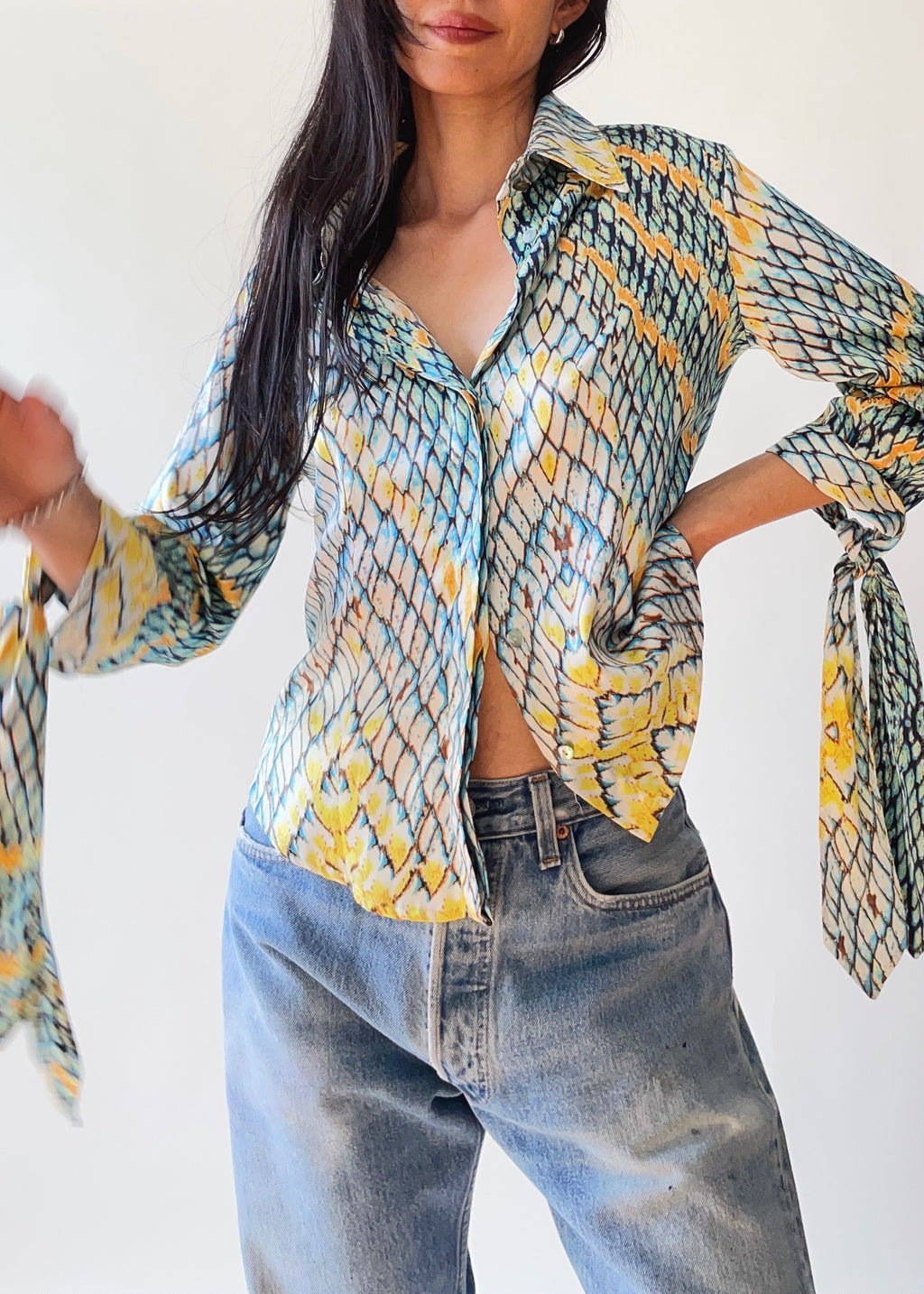 Early 2000s Just Cavalli Snake Print Top