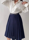 Celine Navy Pleated Skirt