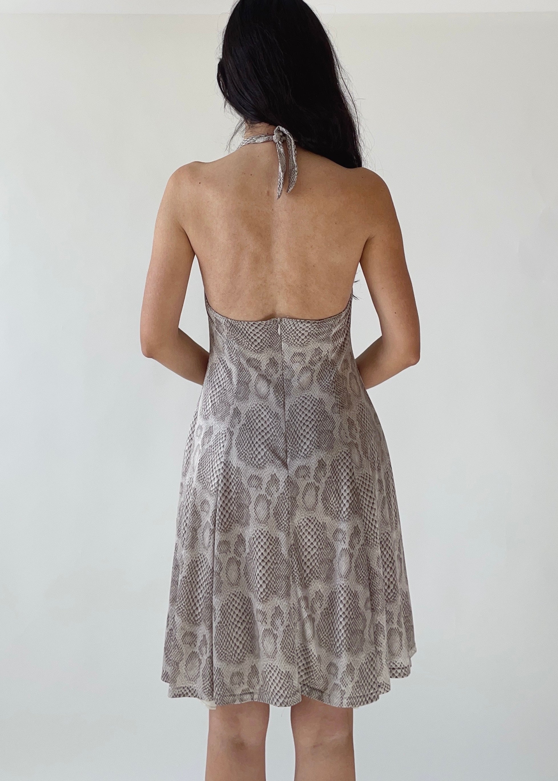 Versus Versace Snakeskin Halter Dress