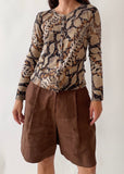 Blumarine Animal Print Cashmere Cardigan