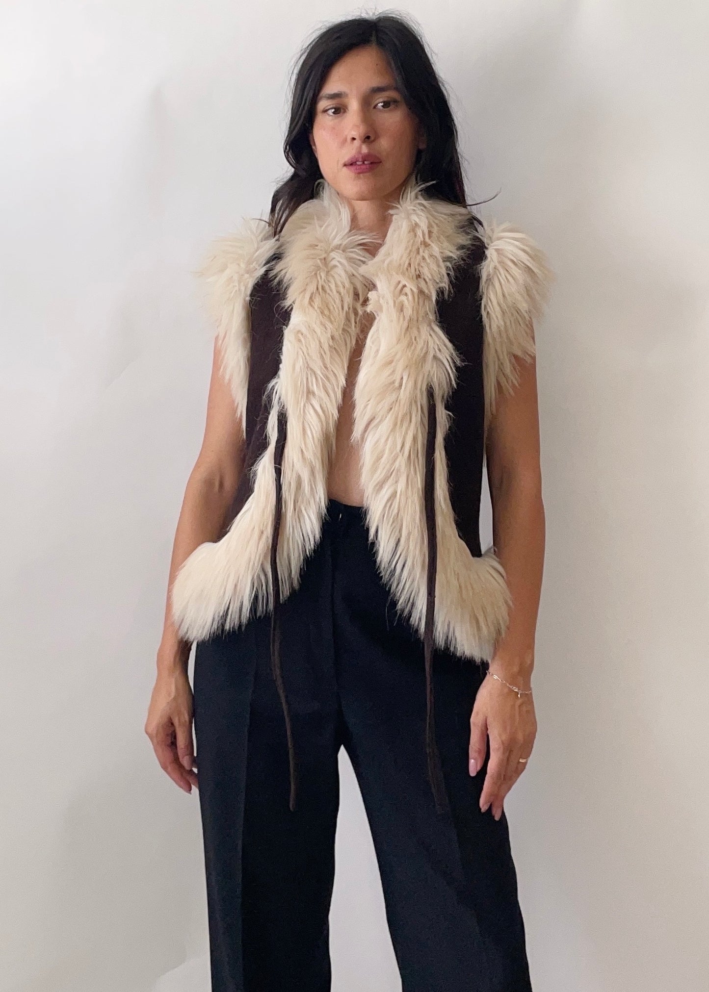 Vintage Moschino Jeans Faux Fur Vest