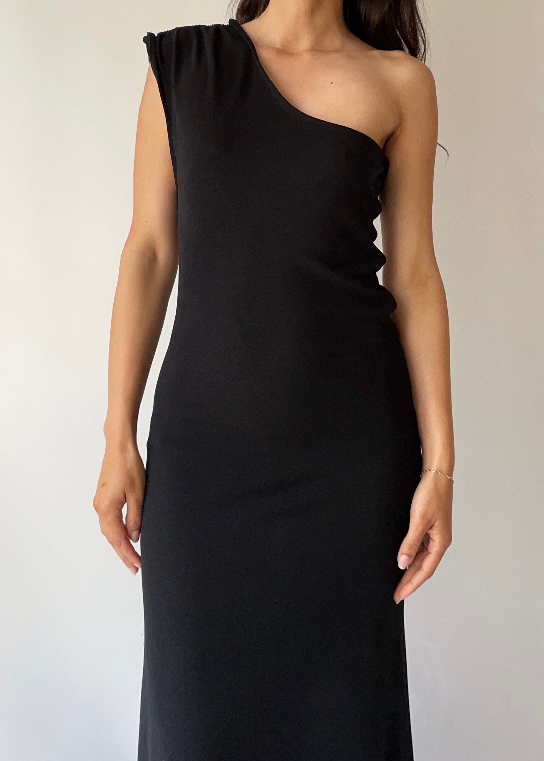 Vintage French Asymmetrical Long Dress