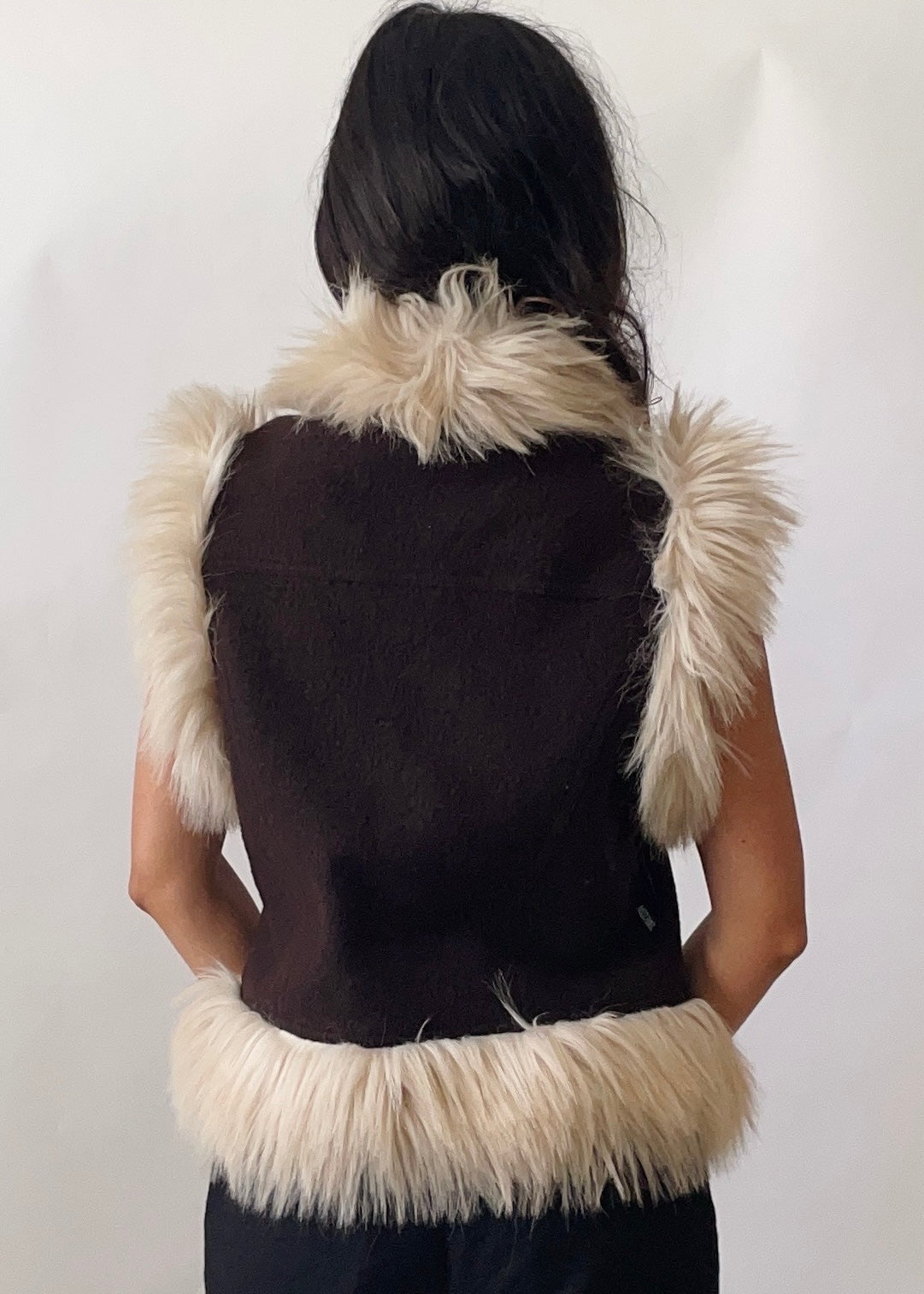 Vintage Moschino Jeans Faux Fur Vest