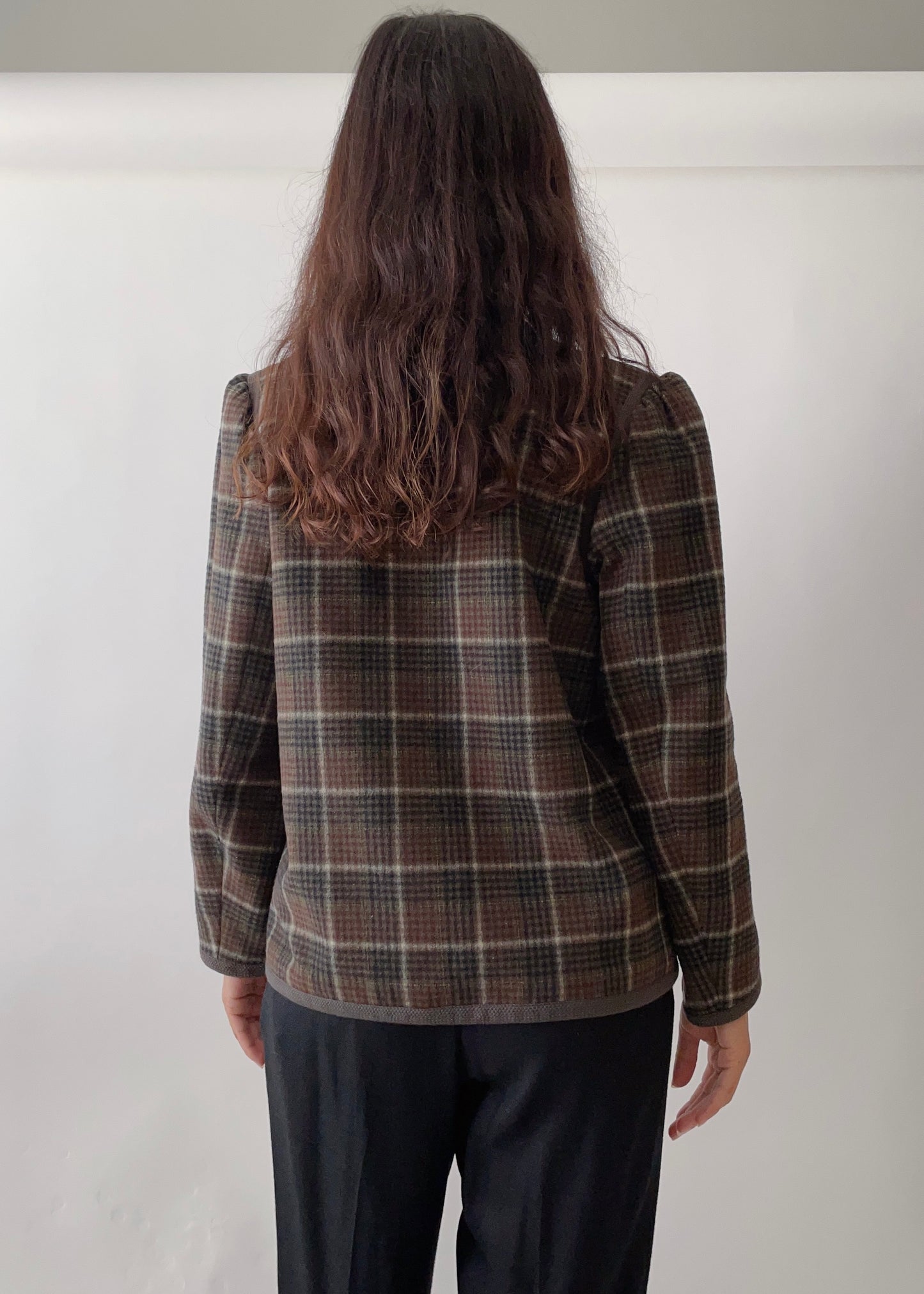 Vintage YSL Green Wool Plaid Jacket