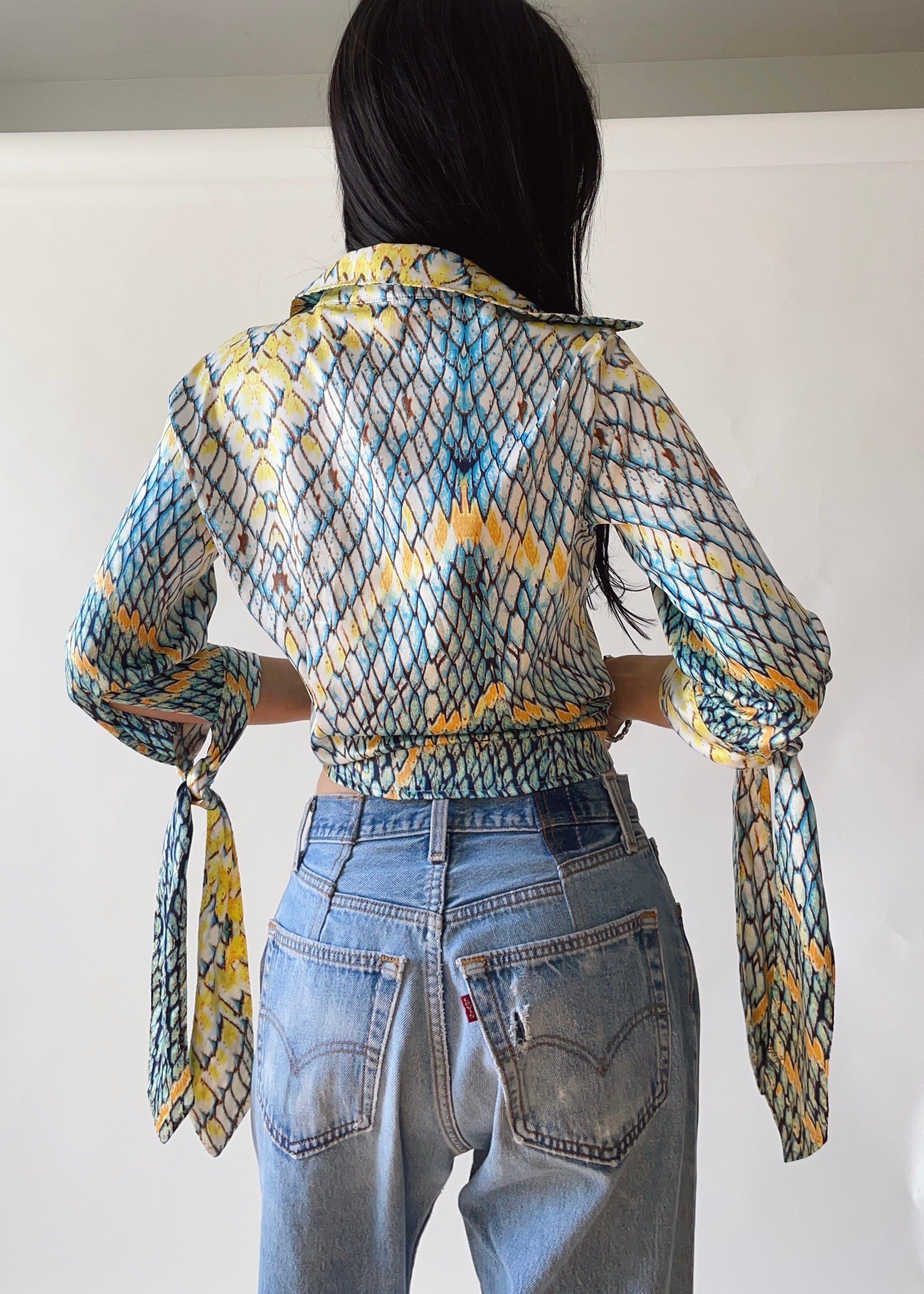 Early 2000s Just Cavalli Snake Print Top