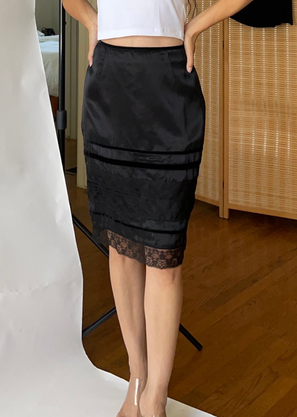 Vintage Moschino Lace Trim Skirt