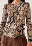 Blumarine Animal Print Cashmere Cardigan