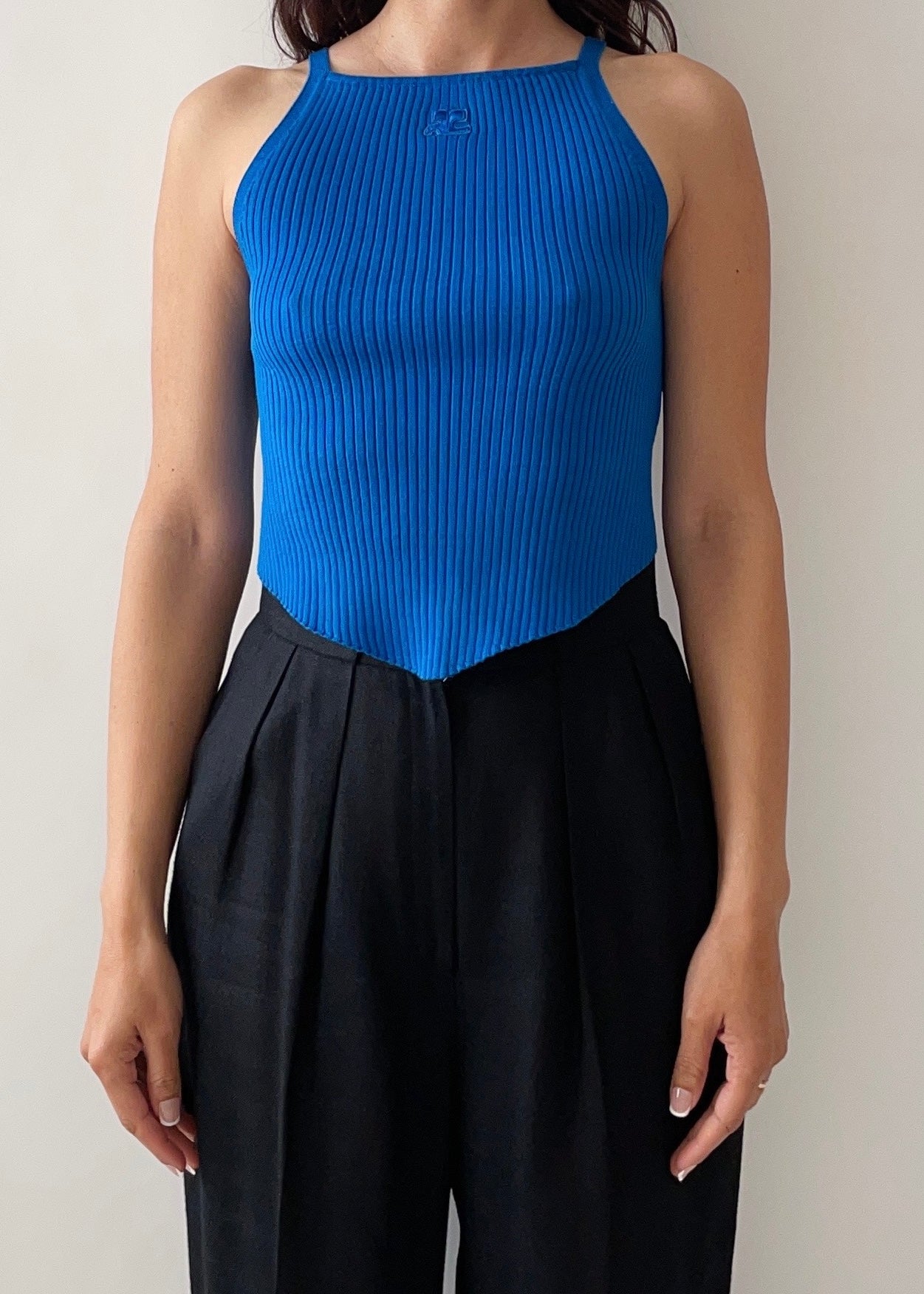 Courreges Rib-Knit Tank Top