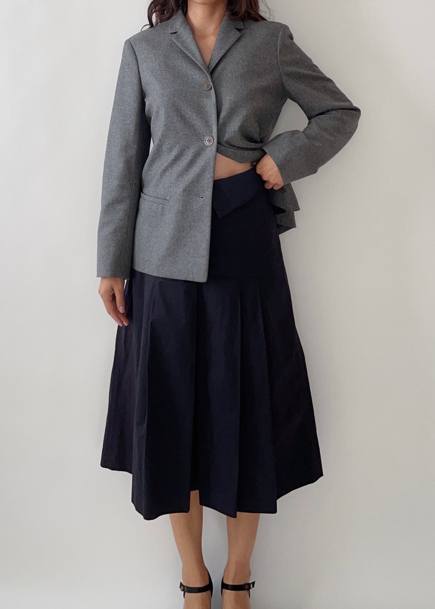 Prada Navy Cotton Skirt