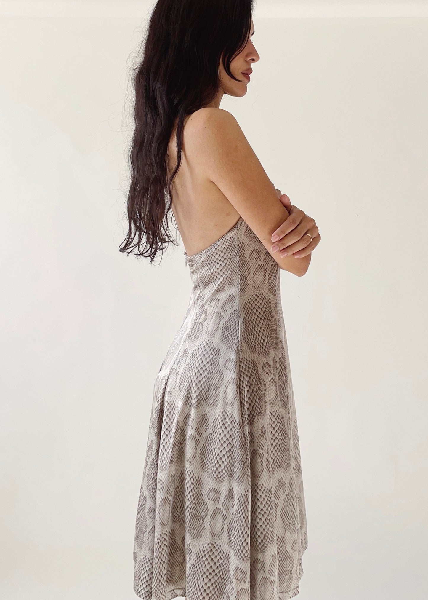 Versus Versace Snakeskin Halter Dress