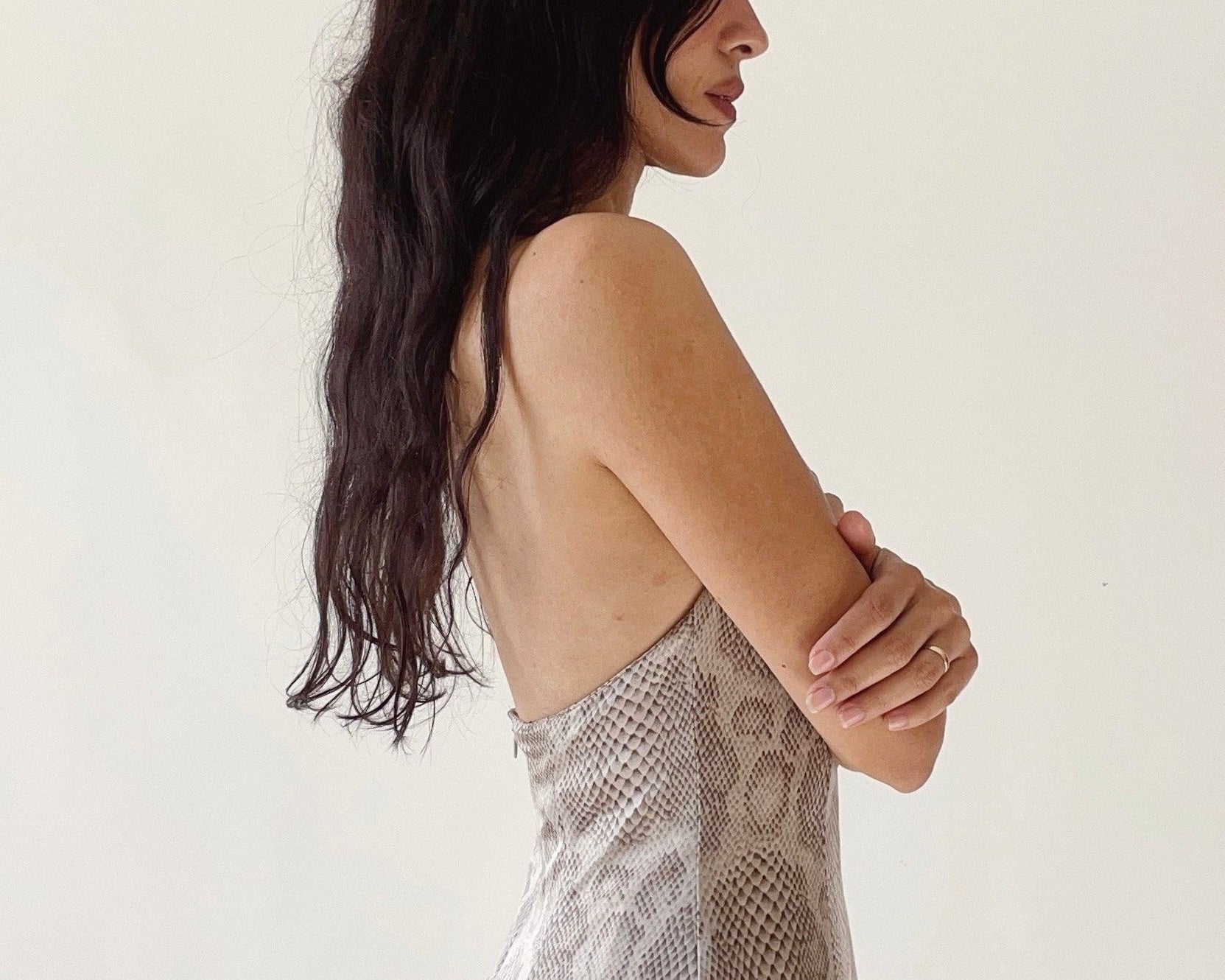 Versus Versace Snakeskin Halter Dress