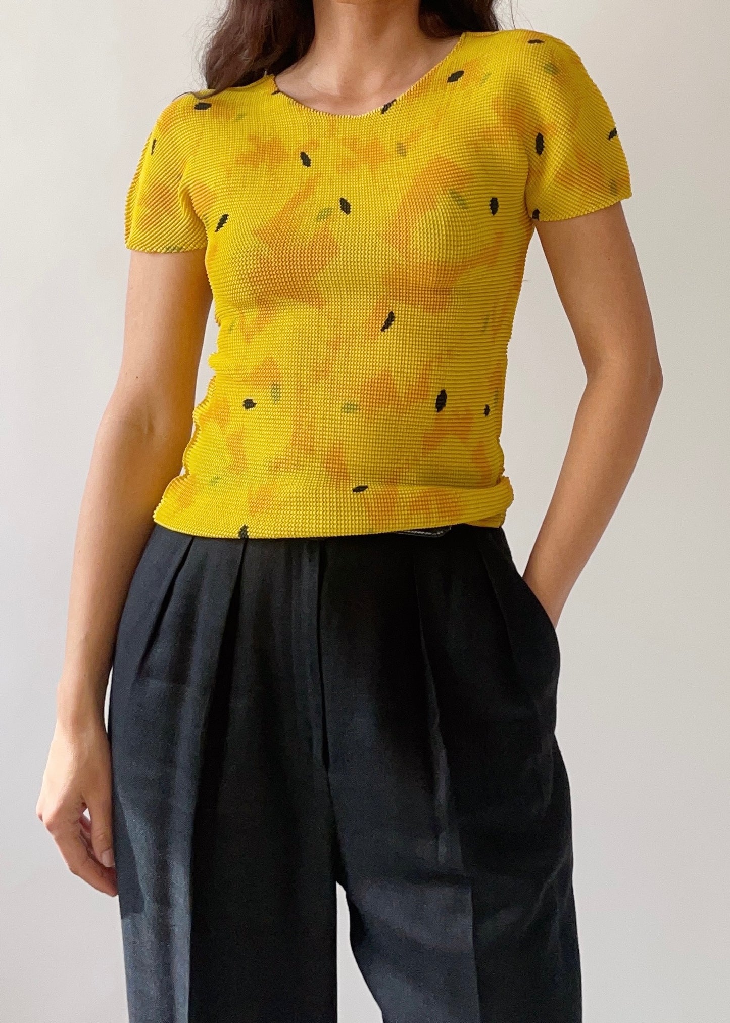 Vintage Issey Miyake Yellow Flower Top