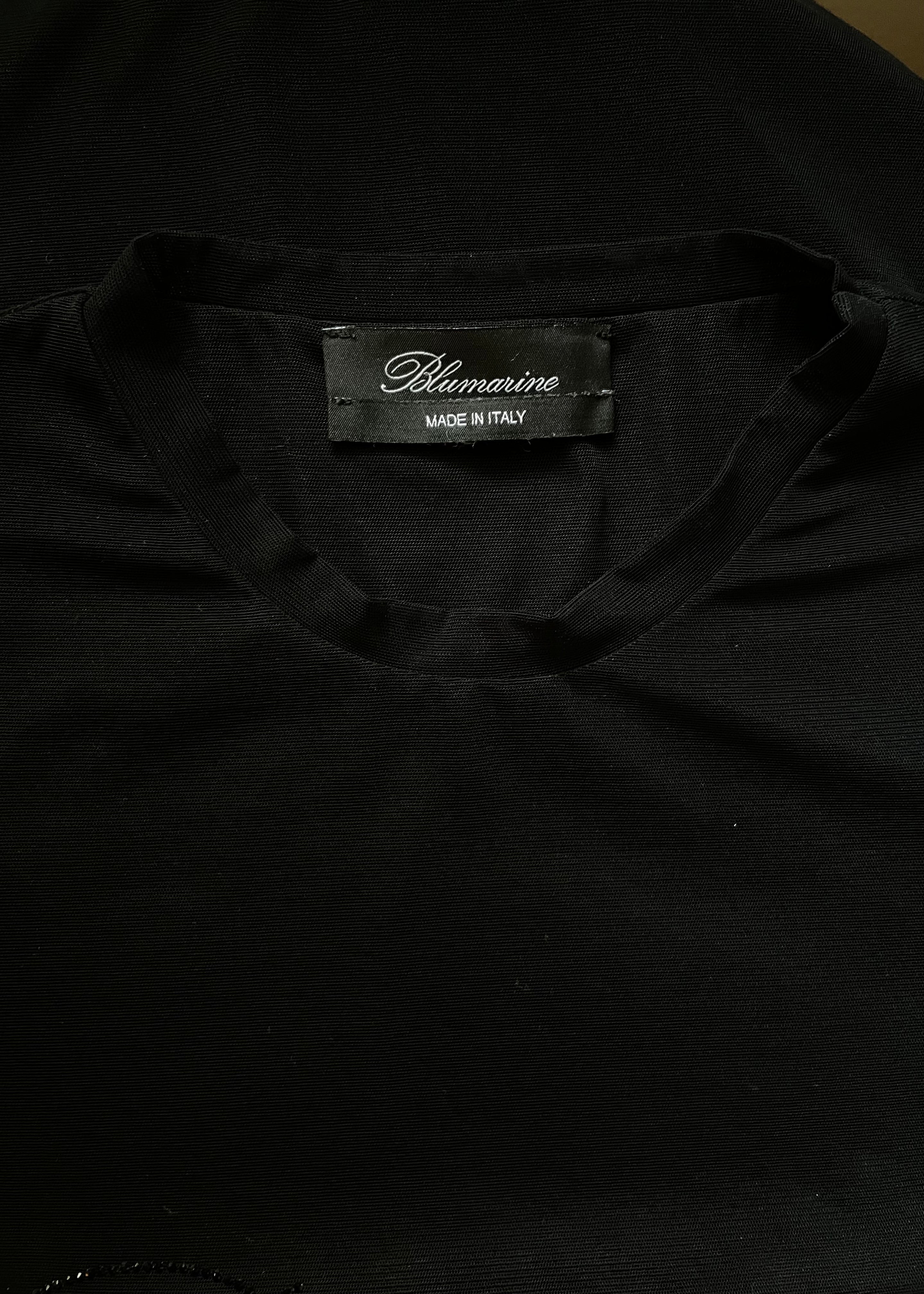 Blumarine Logo Mesh Top