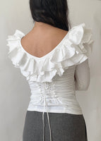 Anne Fontaine Ruffle Corset Top