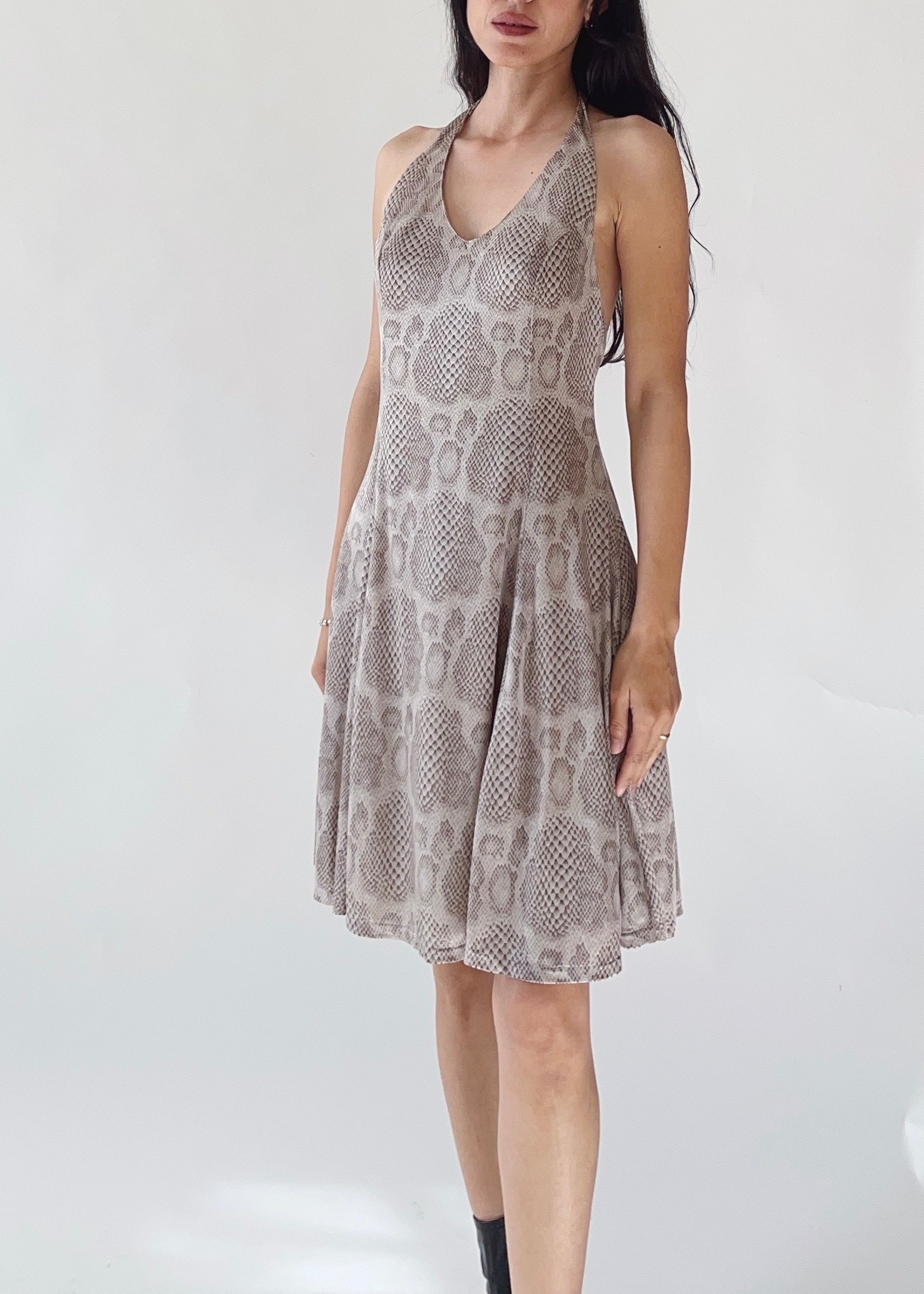 Versus Versace Snakeskin Halter Dress