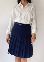Vintage Celine Wool Equestrian Pleated Skirt