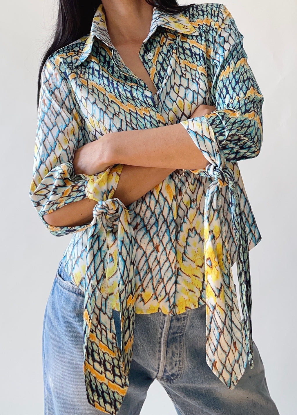 Early 2000s Just Cavalli Snake Print Top