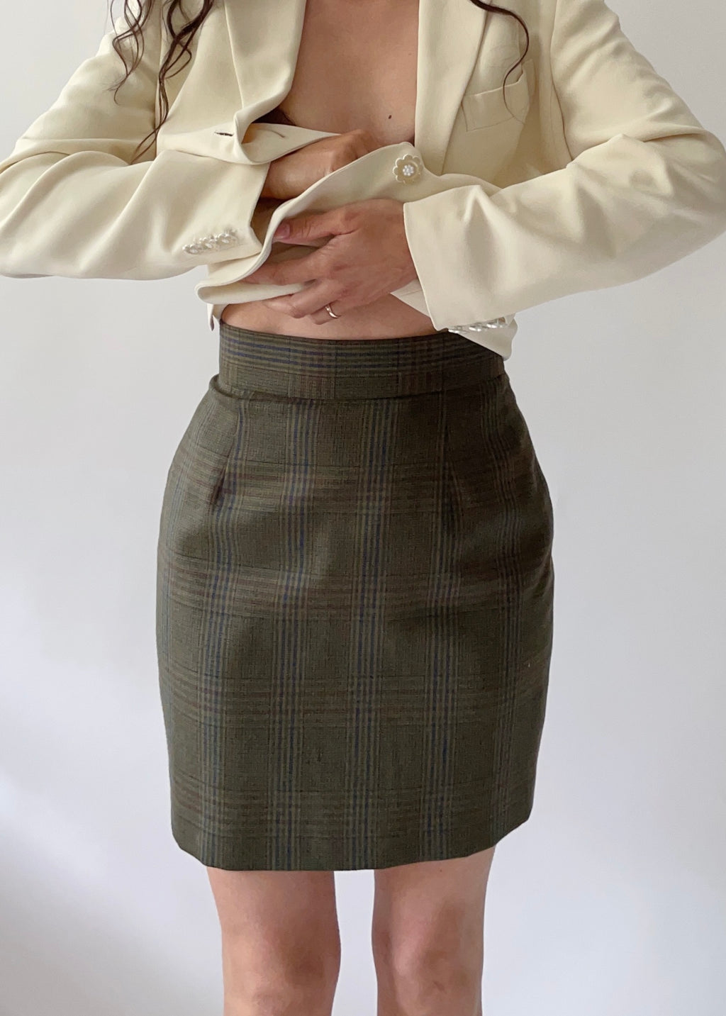 Vintage Moschino Plaid Mini Skirt