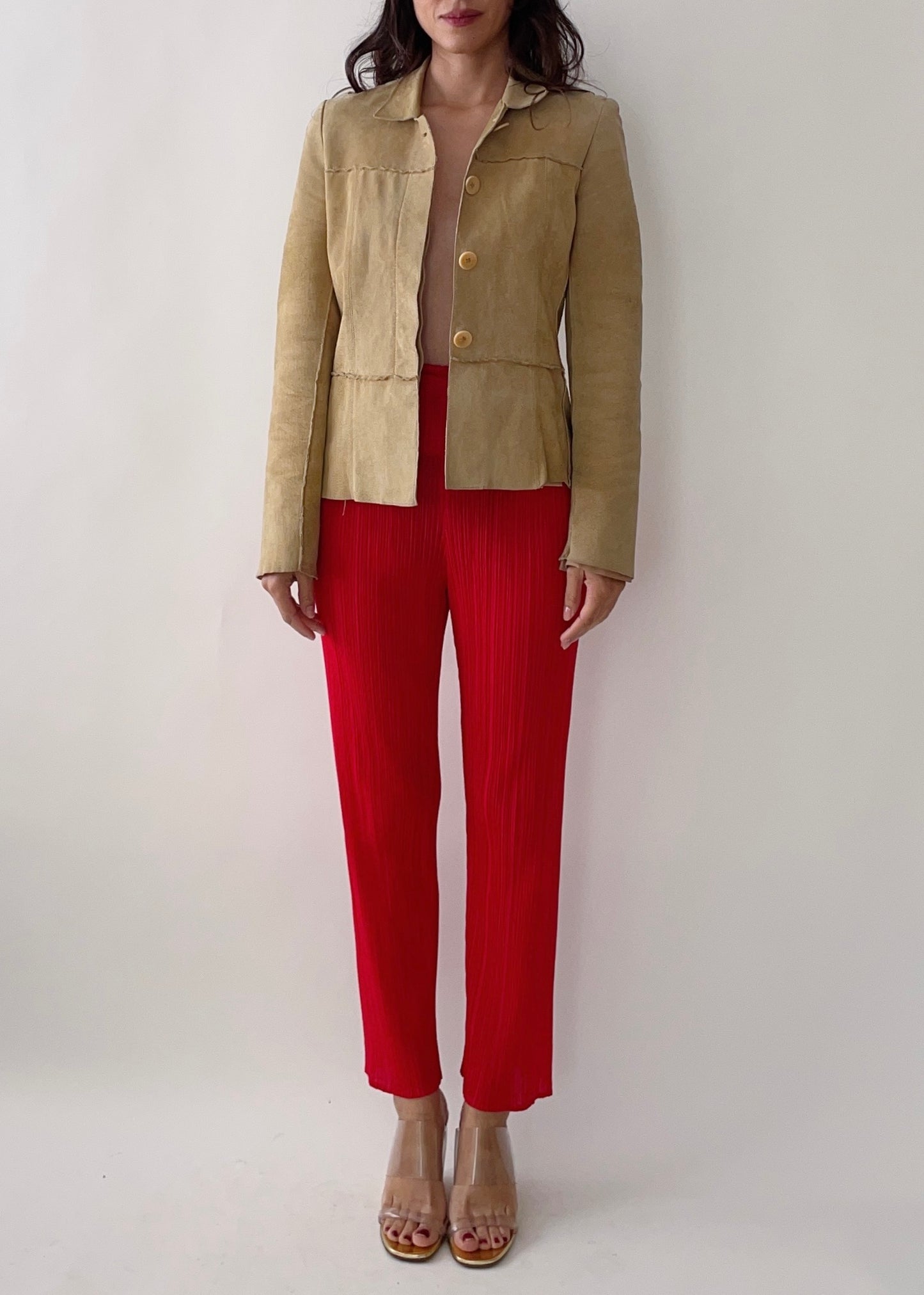 Vintage Issey Miyake Pleats Please Red Pants