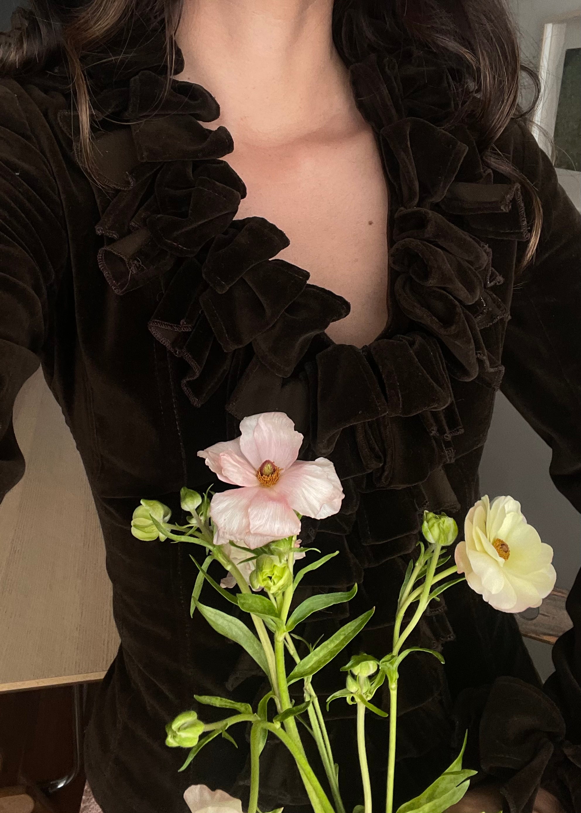 Vintage Anne Fontaine Velvet Corset Top