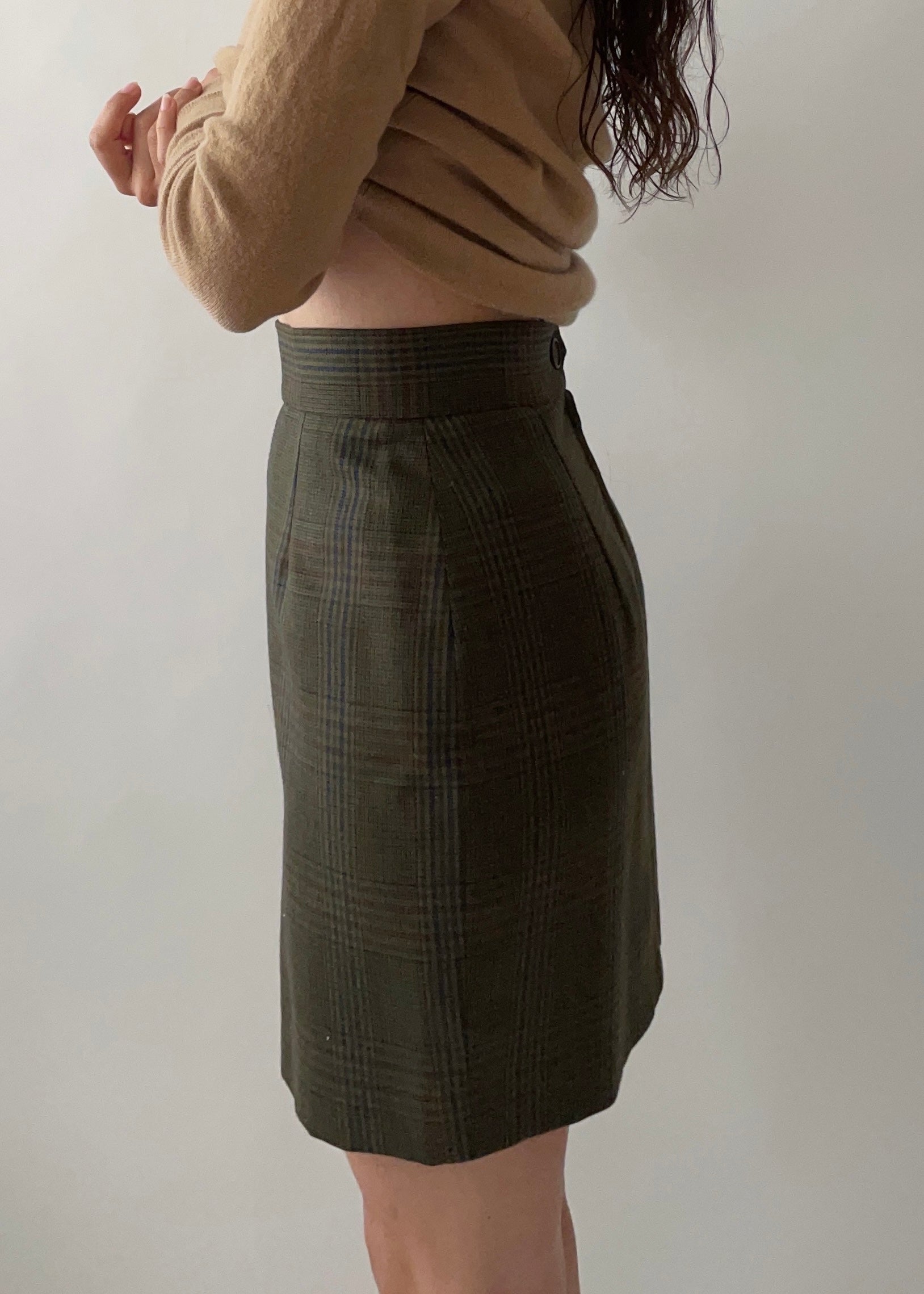 Vintage Moschino Plaid Mini Skirt