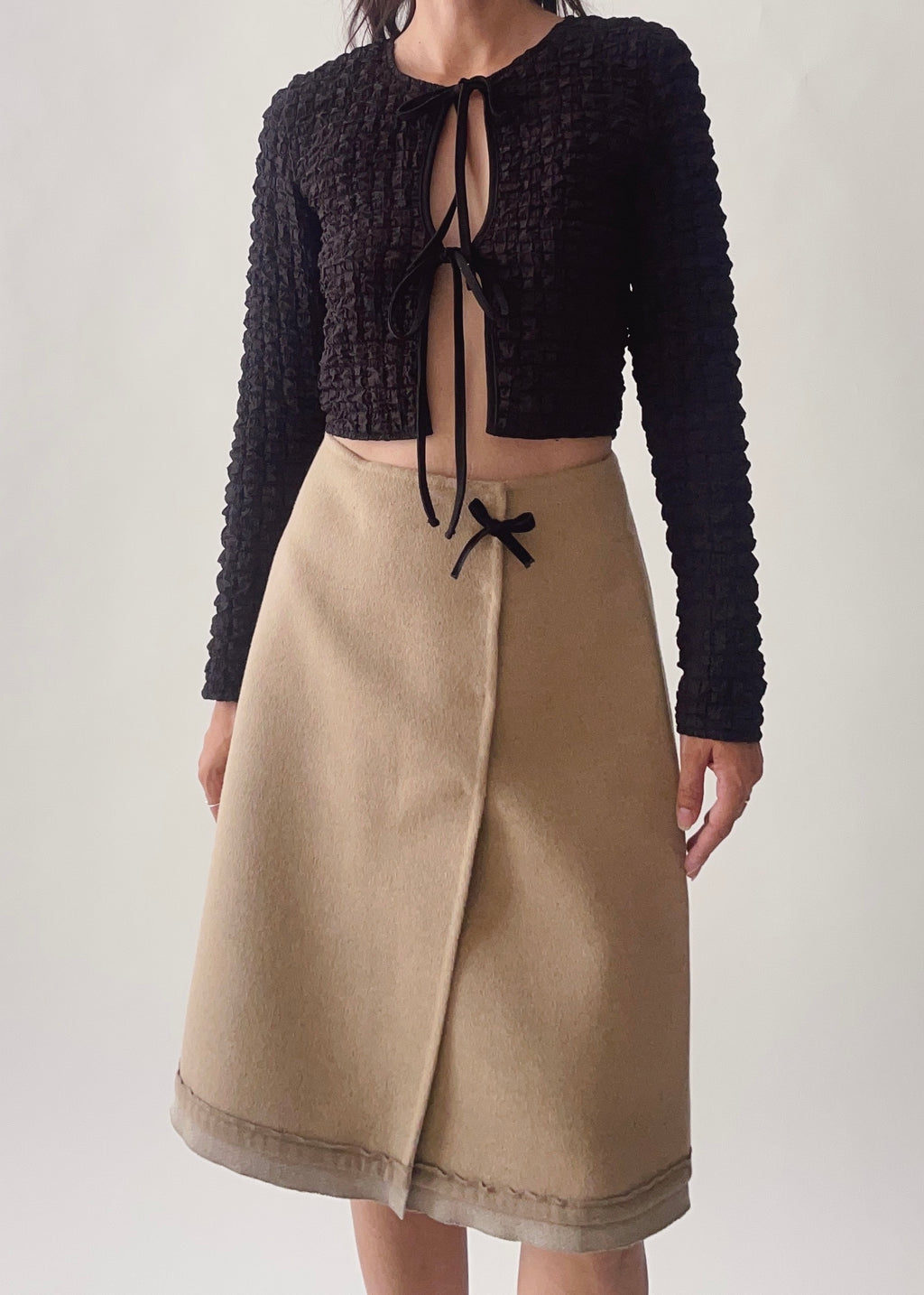 Prada Wool Angora Bow Skirt