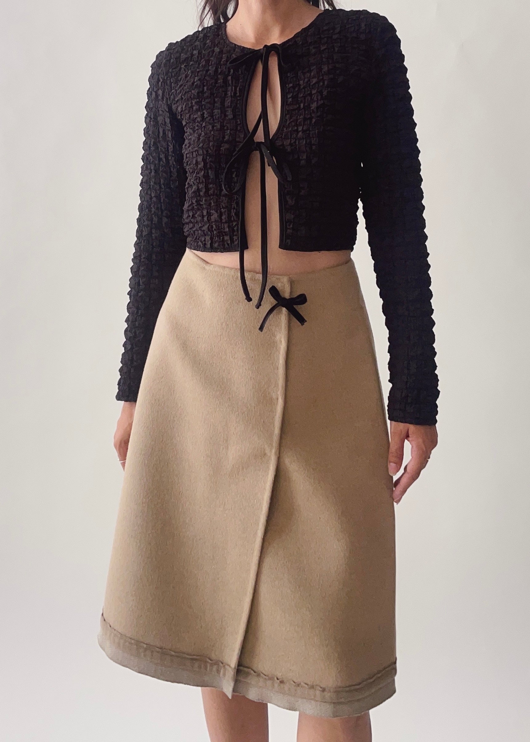 Prada Wool Angora Bow Skirt
