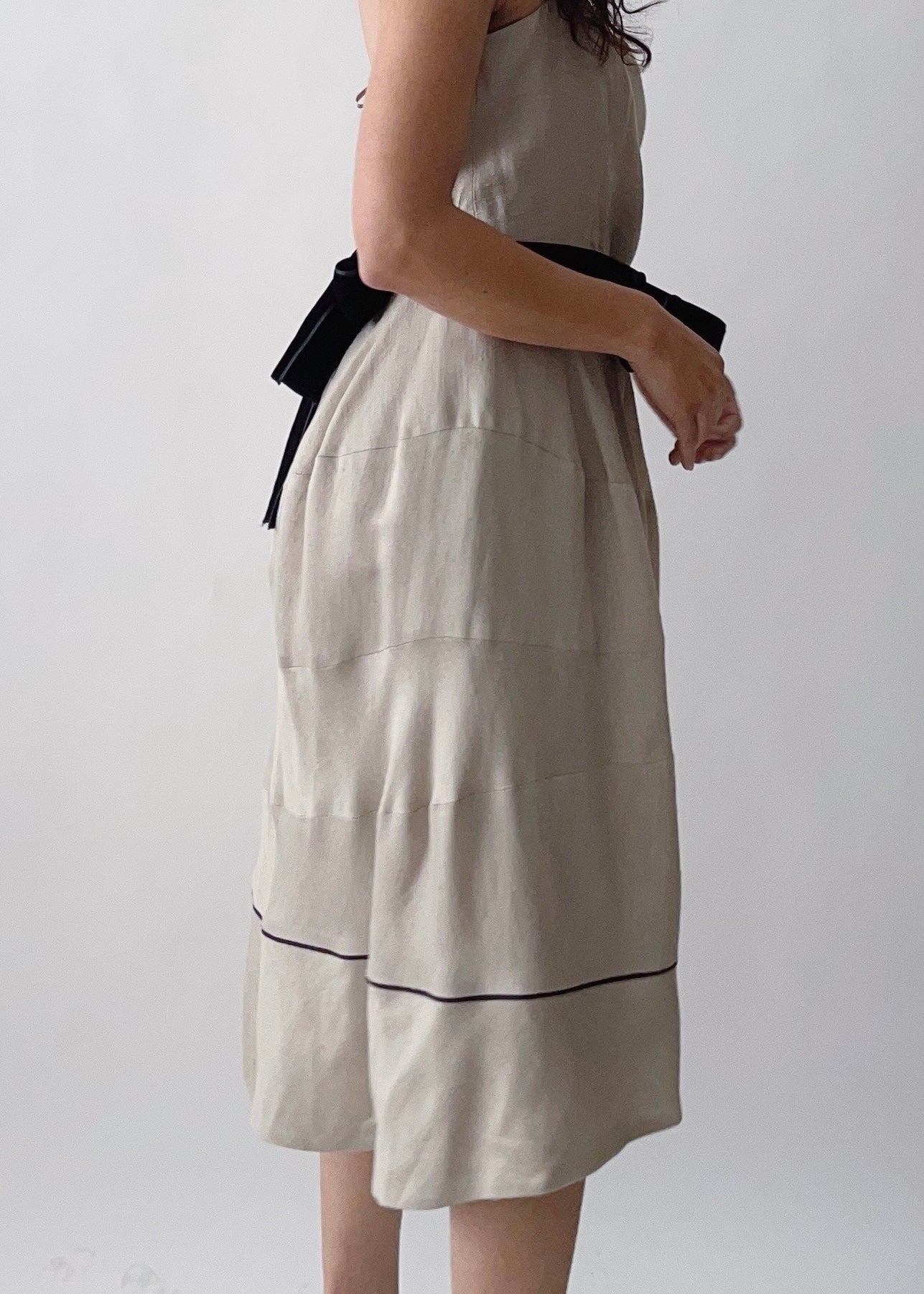 Vintage YSL Silk and Velvet Halter Dress