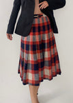 1970s Celine Plaid Wool Skirt