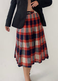 1970s Celine Plaid Wool Skirt