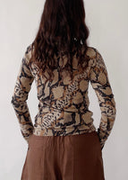 Blumarine Animal Print Cashmere Cardigan