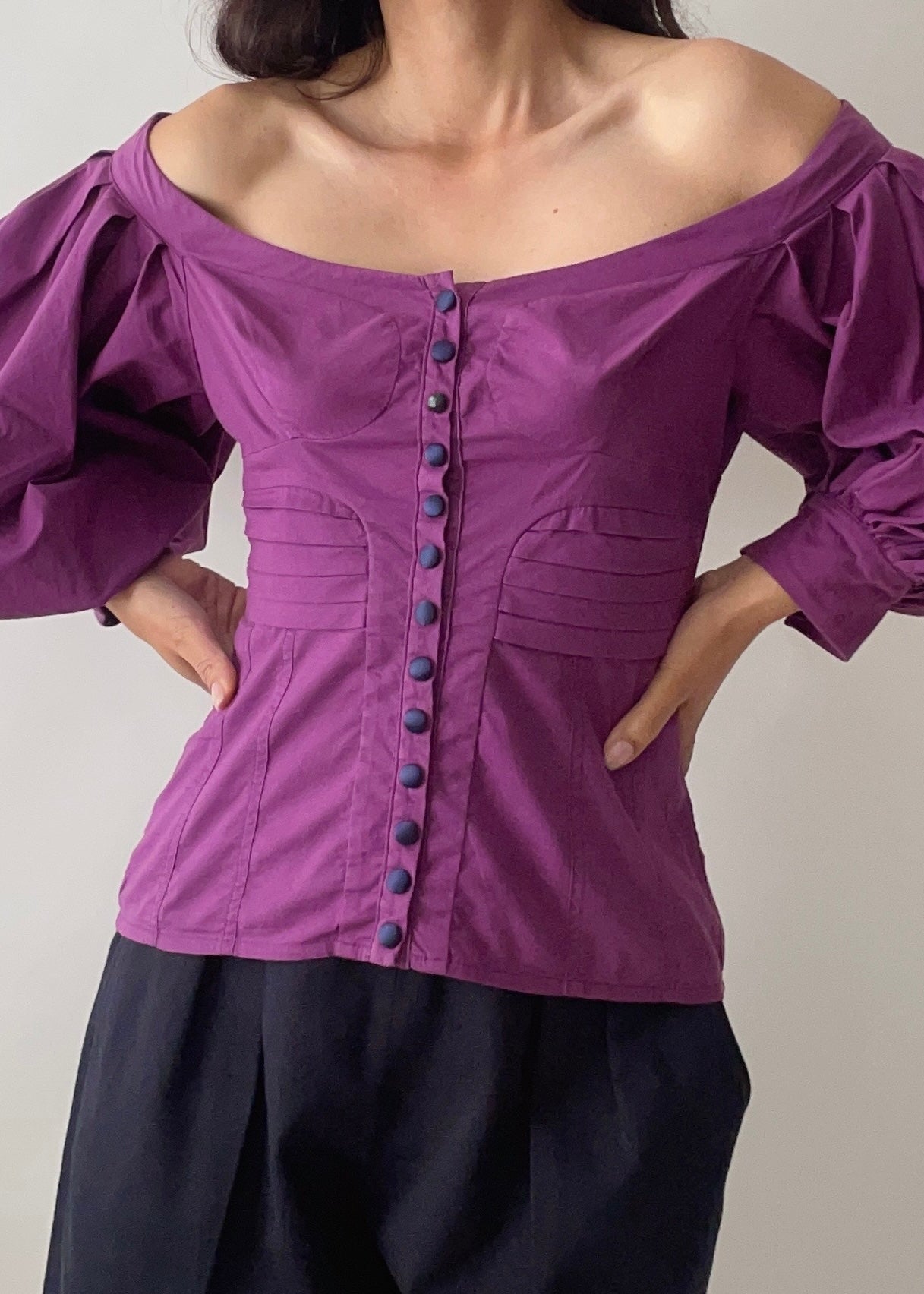 Vintage Just Cavalli Bustier Purple Top