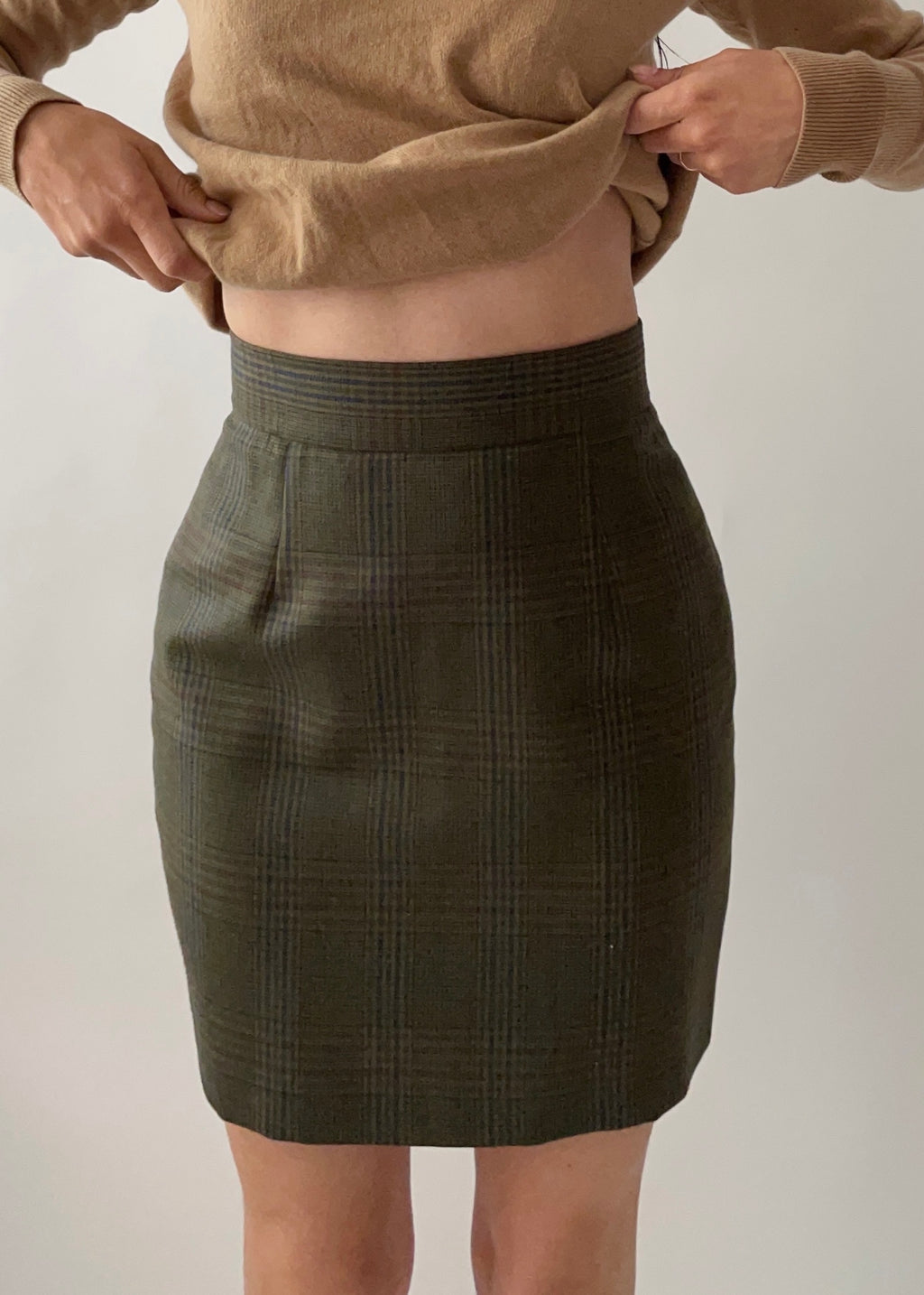 Vintage Moschino Plaid Mini Skirt