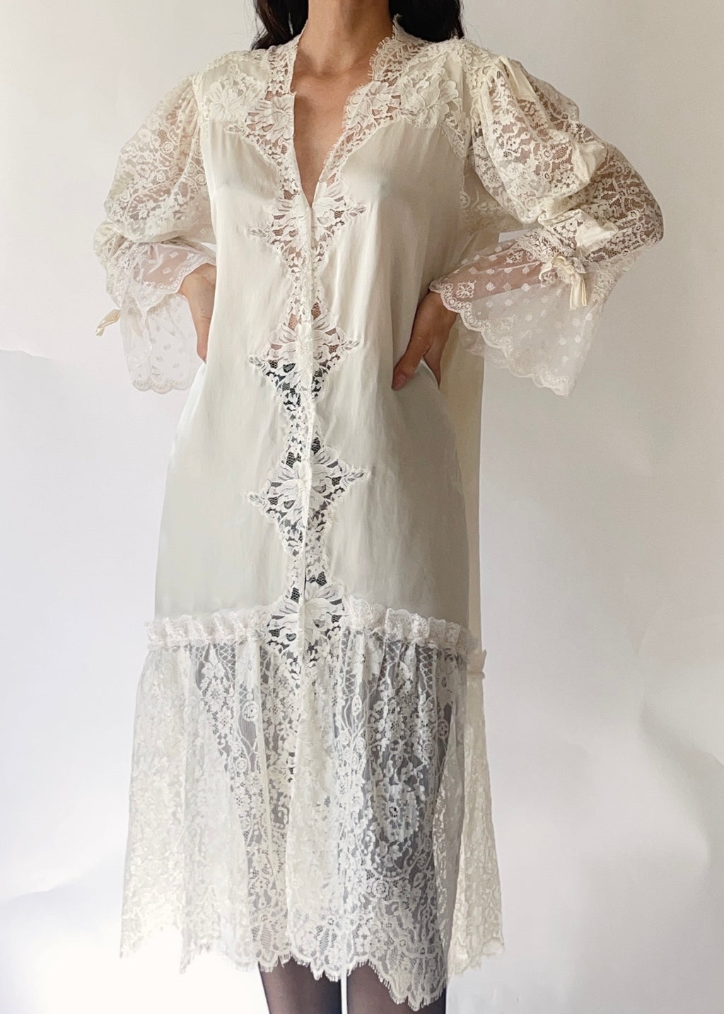 Vintage Christian Dior Silk Robe Dress