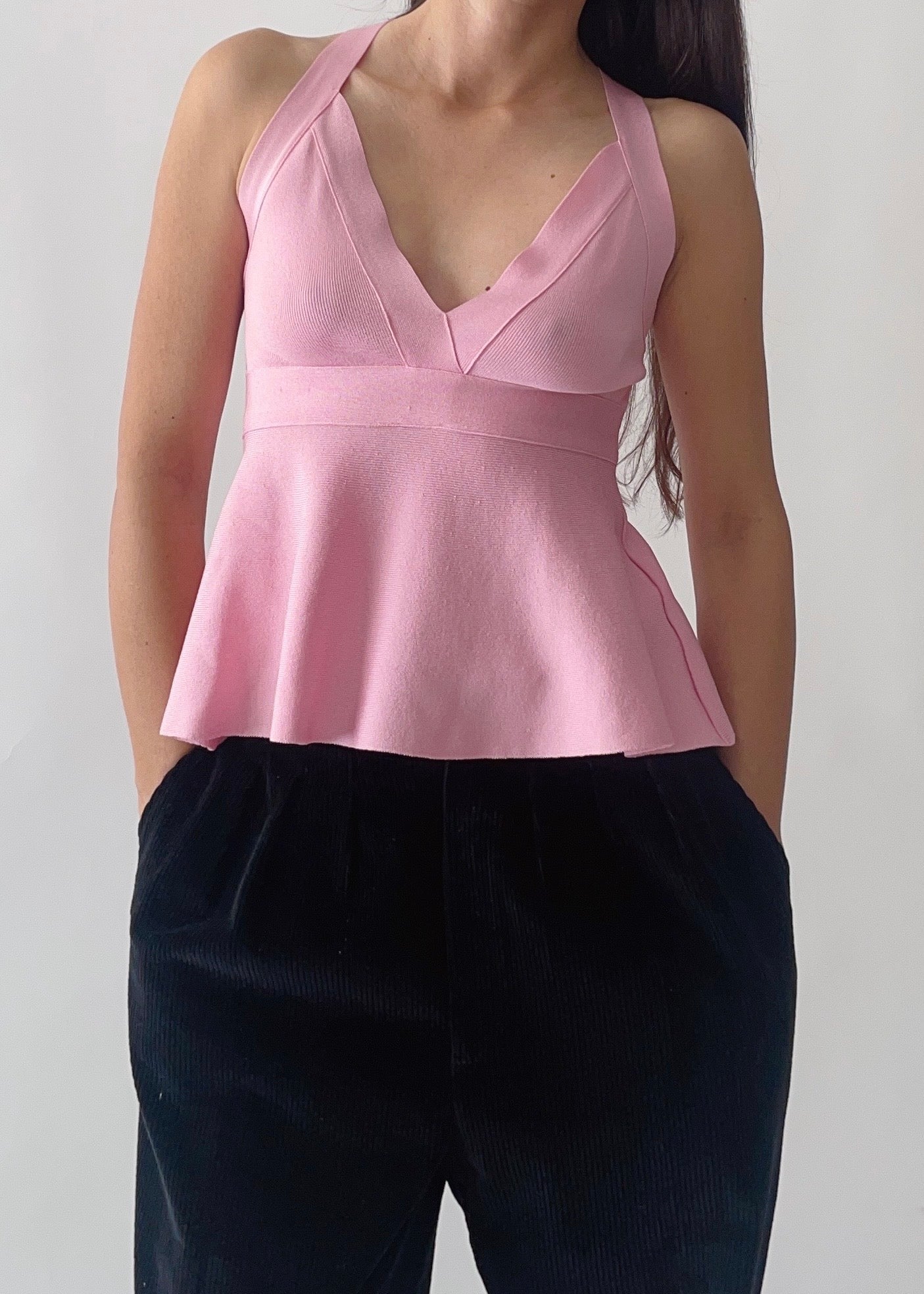 Moschino Pink Halter Knit Top