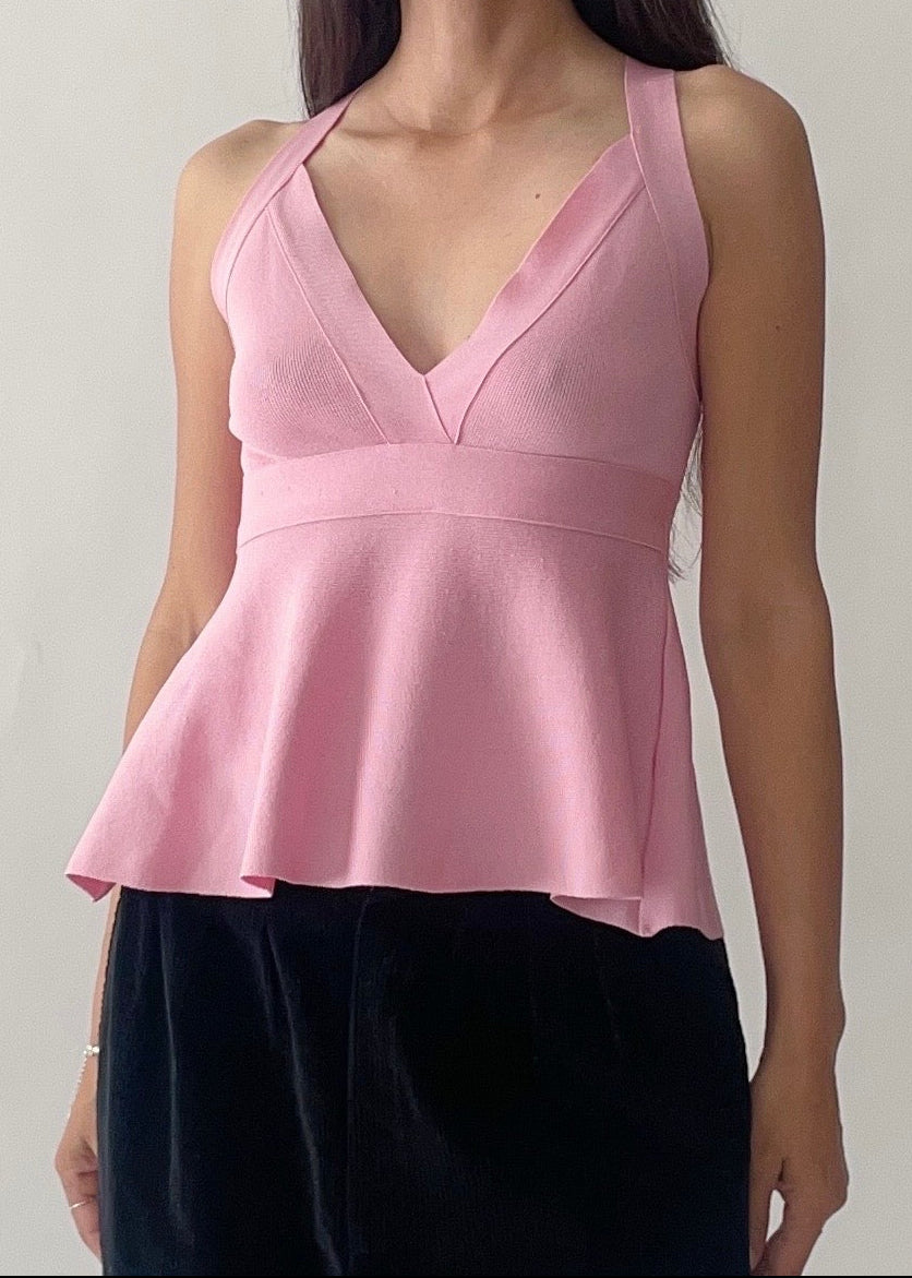 Moschino Pink Halter Knit Top